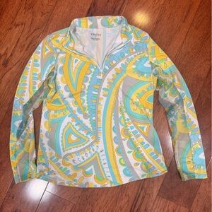 Pinehurst Golf Course Colorful Patterned Quarter Zip